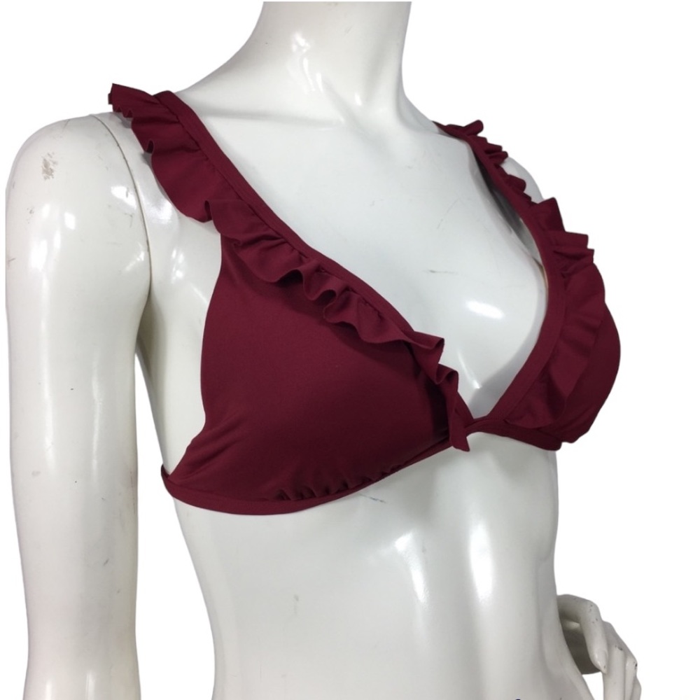 Chelsea28 Ruffle Triangle Cross Back Bikini Top